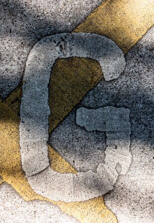 Written Wording in Distressed State Typography Found Letter gの写真素材