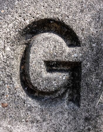 Written Wording in Distressed State Typography Found Letter gの写真素材
