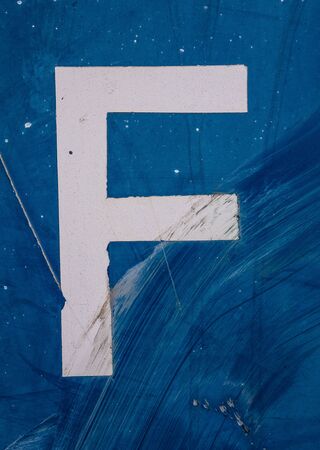 Written Wording in Distressed State Typography Found Letter fの写真素材