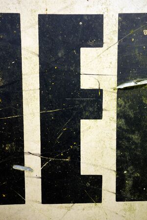 Written Wording in Distressed State Typography Found Letter Eの写真素材