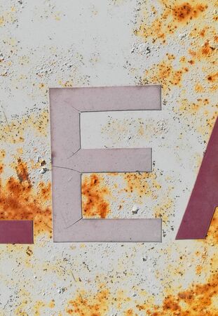 Written Wording in Distressed State Typography Found Letter Eの写真素材