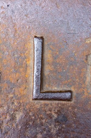Written Wording in Distressed State Typography Found Letter L