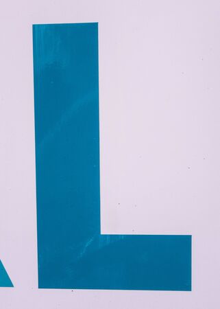 Written Wording in Distressed State Typography Found Letter Lの写真素材