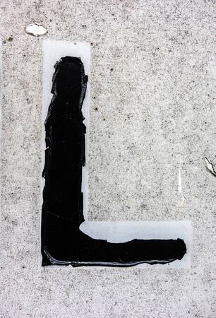 Written Wording in Distressed State Typography Found Letter Lの写真素材