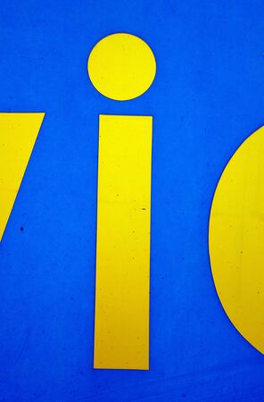 Written Wording in Distressed State Typography Found Letter iの写真素材