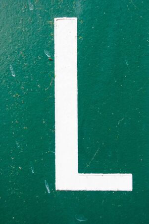 Written Wording in Distressed State Typography Found Letter Lの写真素材