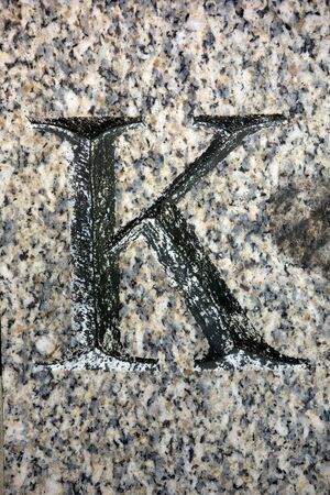 Written Wording in Distressed State Typography Found Letter Kの写真素材