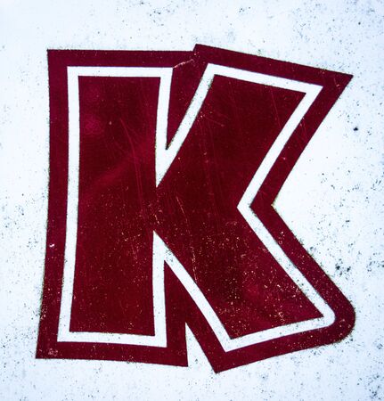 Written Wording in Distressed State Typography Found Letter Kの写真素材