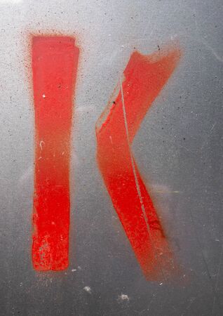 Written Wording in Distressed State Typography Found Letter Kの写真素材