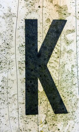 Written Wording in Distressed State Typography Found Letter Kの写真素材