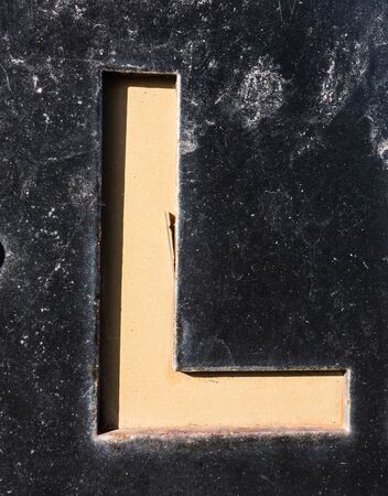 Written Wording in Distressed State Typography Found Letter Lの写真素材