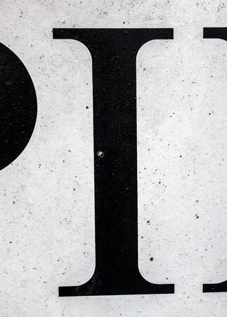 Written Wording in Distressed State Typography Found Letter iの写真素材