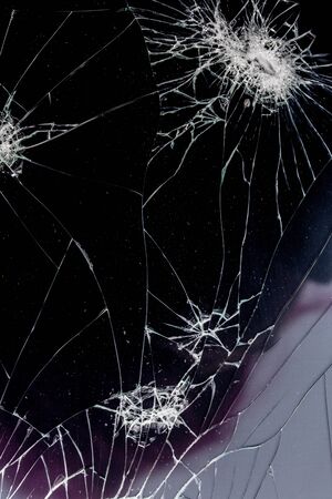 Smashed Screen Vandalised Broken Glass Close Upの写真素材