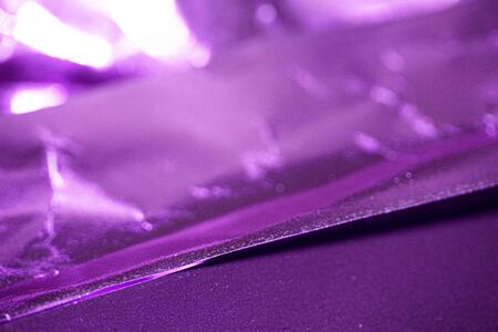 Close Up of Tin Metal Foil Holographic Abstract Backgroundの写真素材