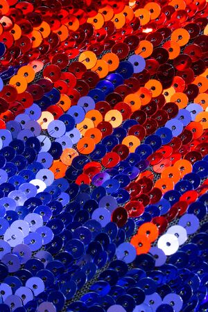 Vibrant Abstract Close Up of Vibrant Glitter Sequins for Backgroundの写真素材