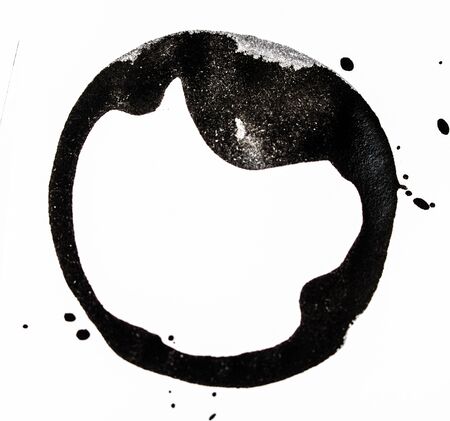 Coffee Cup Drink Stain On White Backgroundの写真素材