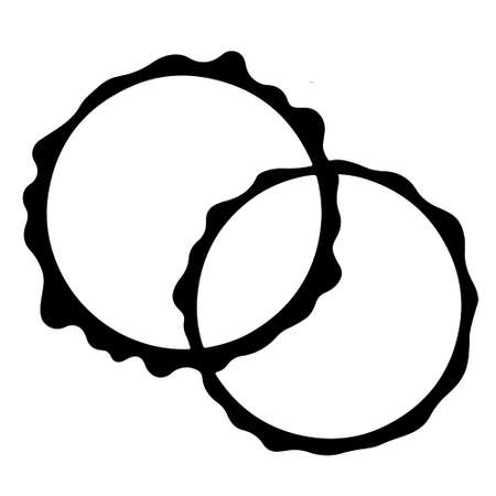 Coffee Cup Stain Ring Cartoon Illustrationのイラスト素材