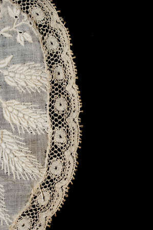 Pretty Vintage Victorian Lace on Black Background