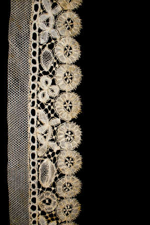 Pretty Vintage Victorian Lace on Black Backgroundの写真素材