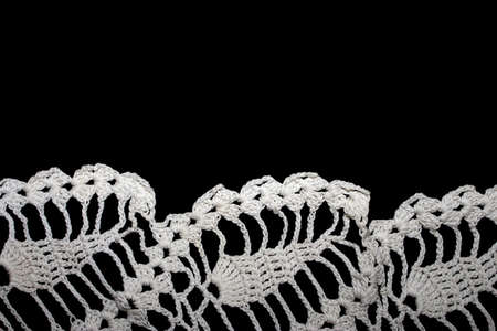 Pretty Vintage Victorian Lace on Black Backgroundの写真素材