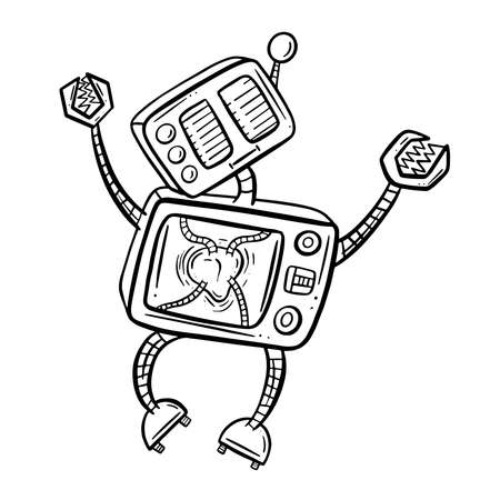 Cartoon Robot Vector Image Funny Characterのイラスト素材