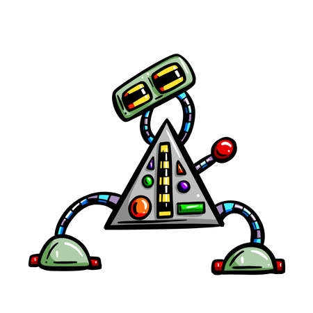 Cartoon Robot Vector Image Funny Characterのイラスト素材