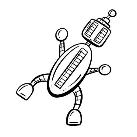 Cartoon Robot Vector Image Funny Characterのイラスト素材