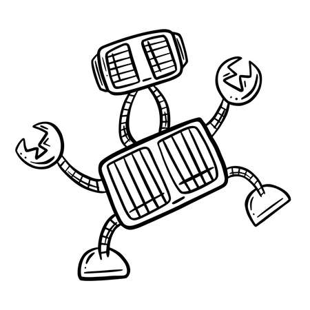Cartoon Robot Vector Image Funny Characterのイラスト素材