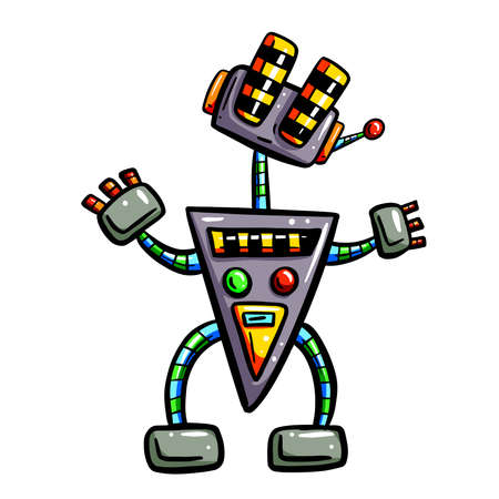Cartoon Robot Vector Image Funny Characterのイラスト素材
