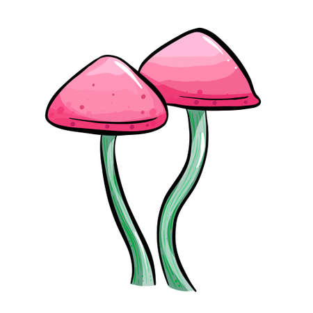 Fun Cartoon Mushroom Toadstool Character Vector Illustrationのイラスト素材