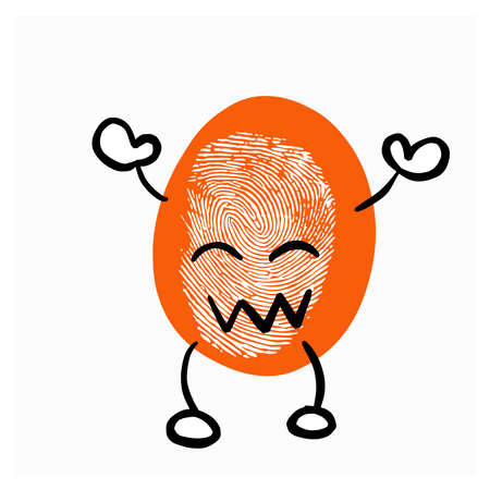 Funny Fingerprint Print Bean Cartoon Character Emoticonのイラスト素材