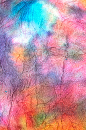 A Vibrant Abstract Watercolour and Acrylic Painting Like Marbleの写真素材