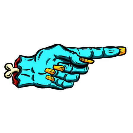 Hand Gesture Undead Zombie Halloween Hand Cartoon Illustrationのイラスト素材