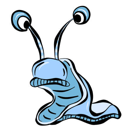 Cartoon Slug Snail Funny Illustration with Eyesのイラスト素材