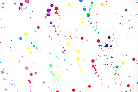 An Acrylic Paint Splatters and Lines on White Bckgroundの写真素材