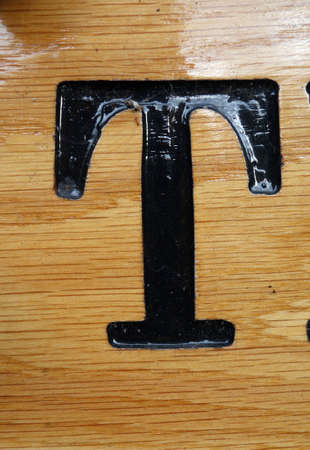 A Written Wording in Distressed State Typography Found Letter t