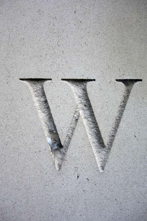 A Written Wording in Distressed State Typography Found Letter wの写真素材