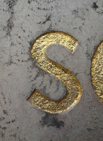 A Written Wording in Distressed State Typography Found Letter sの写真素材
