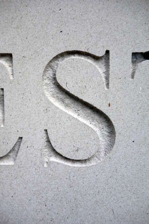 A Written Wording in Distressed State Typography Found Letter sの写真素材