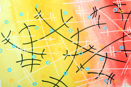 A Vibrant Abstract Background made with Paint Swirls and Lines From Brushstrokes