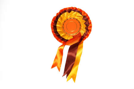 Vintage Winner Rosette Prize Badge for Best in Show or Winng a Race of Award on White Background