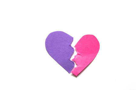 A Pink and Purple Broken Heart Paper Design Background for Valentines or Mothers Day