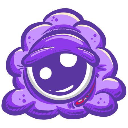 A Slimy Jelly Cartoon Alien Monster with One Big Eyeのイラスト素材