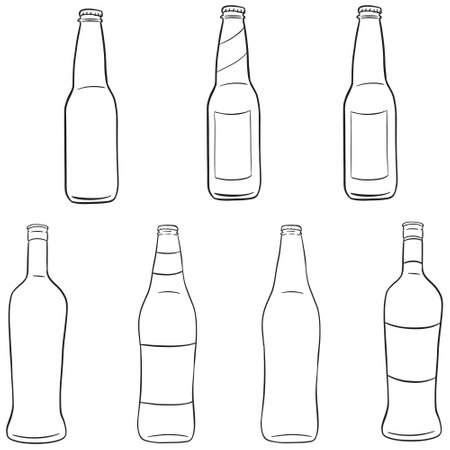 Cartoon Illustration Wine Bottles Icons Collectionのイラスト素材