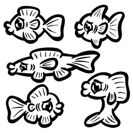Cartoon Style Fish Goldfish Icon or Logo Idea for Fishingのイラスト素材