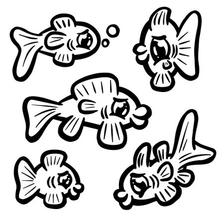 Cartoon Style Fish Goldfish Icon or Logo Idea for Fishingのイラスト素材