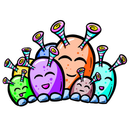 Silly Alien Monster Imaginary Character Cartoon Creatureのイラスト素材
