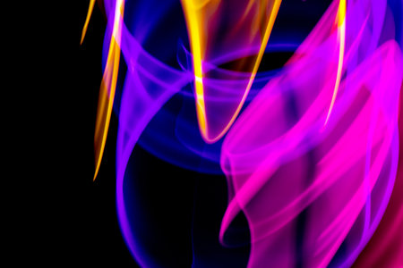 A Neon Wavy Light Nightclub Background Swirls on Black Background