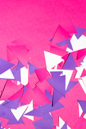 A Pink Purple Geometric Paper Triangle Pieces for Background
