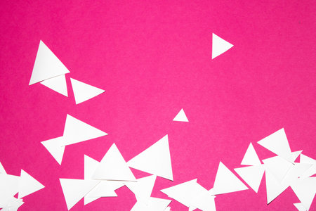 A Pink Purple Geometric Paper Triangle Pieces for Background